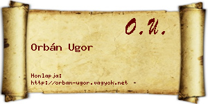 Orbán Ugor névjegykártya